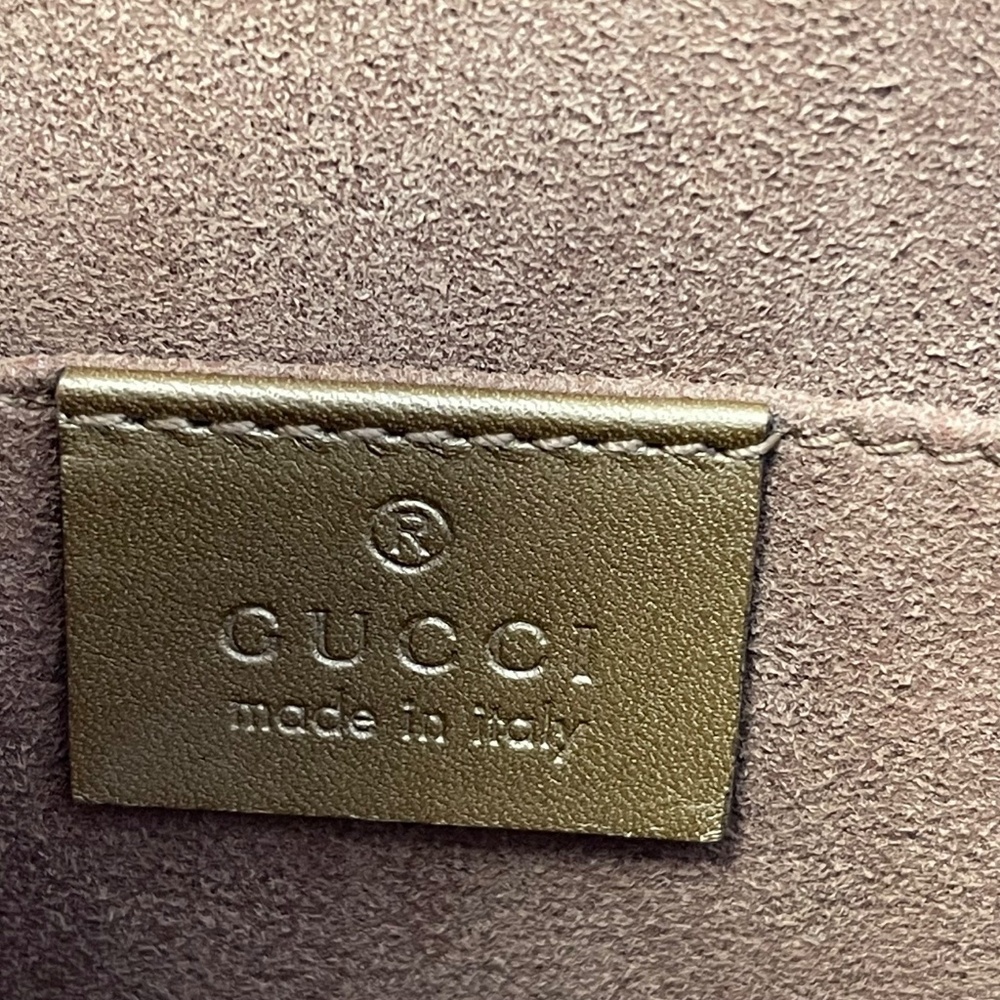 Gucci Gold Laminated Lizard Clutch w/ Crystal Dragonfly Embellishments-Preloved - Picture 13 of 16